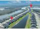 Community aerial view showcasing the lakes, and community amenity center nearby at 585 Mosaic Blvd, Daytona Beach, FL 32124