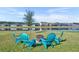 Inviting backyard with a fire pit and chairs overlooking a serene lake at 585 Mosaic Blvd, Daytona Beach, FL 32124