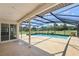 Covered patio with view of the screened-in pool and backyard, perfect for entertaining at 7037 Edgeworth Dr, Orlando, FL 32819