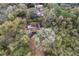 Aerial view of property surrounded by dense trees and lush landscapes at 7252 June Bug Ln, Orlando, FL 32818