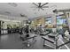 Well-equipped gym with treadmills, weights, and large windows overlooking the community at 10364 Ebb Tide Ln, Orlando, FL 32821