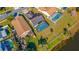 Aerial view of the home showcasing its backyard with a screened-in pool at 3109 Bear Path, Kissimmee, FL 34746