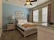 Cozy bedroom features soft blue wall and decorative lamps creating a peaceful retreat at 7668 Wilmington Loop, Kissimmee, FL 34747