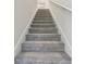 Carpeted staircase with white walls and silver handrail, leading to the upper level at 9819 Red Eagle Dr, Orlando, FL 32825