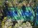 Aerial shot of two tennis courts showing the green and blue surface amid surrounding trees at 1055 Kensington Park Dr # 503, Altamonte Springs, FL 32714