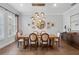 Bright dining room with modern chandelier, hardwood floors, and seating for six at 1324 Utah Blvd, Orlando, FL 32803