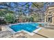 Screened-in pool with surrounding tropical landscaping at 1554 Eagle Nest Cir, Winter Springs, FL 32708