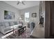 Comfortable living room featuring a plush sofa, decorative rug, and ample natural light at 3704 Via Monte Napoleone Dr, Poinciana, FL 34759