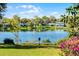 Scenic lake view from the property, framed by lush greenery and a blue sky at 866 Gatlin Ave, Orlando, FL 32806