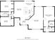 Detailed floor plan showcases the layout of the home, including bedrooms, bathrooms, and living spaces at 100 Honeywood Ct, Kissimmee, FL 34743