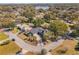 An aerial view of a home in a tree-filled neighborhood, highlighting property lines in red at 172 Post And Rail Rd, Longwood, FL 32750