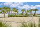 Sand volleyball court surrounded by palm trees in a sunny community recreational area at 2402 Dubai St, Kissimmee, FL 34747