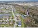 An aerial view of the neighborhood near a pond with private boathouse access at 2926 Boating Blvd, Kissimmee, FL 34746