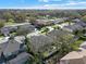 A panoramic aerial shot of a residential area, emphasizing the neighborhood's green spaces and street layout at 398 Lake Amberleigh Dr, Winter Garden, FL 34787