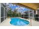 Beautiful pool with a screened-in enclosure, providing a private backyard oasis at 501 Sotheby Way, Debary, FL 32713