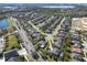 Aerial view of single Gathering homes in a suburban community with nearby lake at 713 Duff Dr, Winter Garden, FL 34787