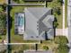 Aerial view of home with screened in pool in fenced in yard at 713 Duff Dr, Winter Garden, FL 34787