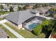 A screened pool overlooks a manicured lawn on this home's property at 713 Duff Dr, Winter Garden, FL 34787