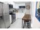 Modern kitchen with stainless steel appliances, white cabinets, and a stylish backsplash at 919 N Hastings St, Orlando, FL 32808