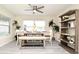 Dining room with wooden table, bench seating, and decorative shelving at 938 S Bumby Ave, Orlando, FL 32806