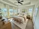 Sunlit main bedroom with tray ceiling, large windows, and elegant furnishings at 1024 Prosperity Dr, Winter Garden, FL 34787