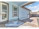 Covered patio with brick pavers, a neutral outdoor rug, and a view of the fenced backyard at 13333 Beebe Aly, Orlando, FL 32827