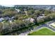 Aerial view of a home surrounded by mature trees on a tree-lined street at 17343 Summer Oak Ln, Clermont, FL 34711