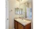 Bathroom featuring a single sink vanity with a large mirror, and neutral colored walls at 250 Ryans Ridge Ave, Eustis, FL 32726