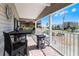Relaxing balcony with outdoor seating, a fire pit, and neighborhood views at 113 Avalon Dr, Ormond Beach, FL 32176