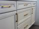 Detailed view of kitchen cabinets showcasing elegant hardware, trim detailing, and quality craftsmanship at 2121 Knollview Ct, Oviedo, FL 32765