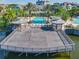 Waterfront pier and gazebo offers scenic views of the community pool area and lush tropical surroundings at 3002 Bonfire Beach Dr # 202, Kissimmee, FL 34746