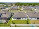 Aerial view of a well-maintained homes in a suburban neighborhood at 3351 Pine Timber Pt, Oviedo, FL 32765