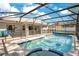 Enclosed screened-in pool and spa in backyard creating a private oasis at 511 Coventry Rd, Davenport, FL 33897