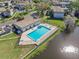 Overhead view of the fenced community pool at 112 Windtree Ln # 203, Winter Garden, FL 34787