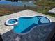 Aerial view of the backyard pool with a jacuzzi, complete with pool steps at 13217 Tollcross Way, Winter Garden, FL 34787