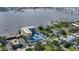 Aerial view of the condominium building and riverfront, showcasing convenient parking at 145 N Halifax Ave # 601, Daytona Beach, FL 32118