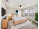 Well-lit main bedroom with a cozy rug, neutral tones, and ample natural light from the large windows at 15120 Zenith Ave, Mascotte, FL 34753