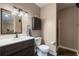 Modern bathroom with a stylish vanity, sleek fixtures, and a glass-enclosed shower at 2614 W Ponkan Rd, Apopka, FL 32712