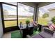 Inviting screened-in porch with comfortable seating and a glass table, perfect for enjoying serene views at 3332 Logan Berry Dr, Mount Dora, FL 32757