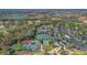 Aerial view showcasing the community tennis courts and green spaces at 340 Grand Canal Dr, Poinciana, FL 34759