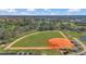 Aerial view of a community baseball field, green spaces and neighborhood at 340 Grand Canal Dr, Poinciana, FL 34759