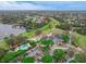 Overhead view showcasing community pool, lakeside golf course and country club at 460 Quail Hill Dr, Debary, FL 32713