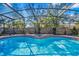 A screened-in pool with crystal blue water, decorative tiling, and a separate spa, perfect for relaxing outdoors at 5140 Honeynut Ln, Windermere, FL 34786