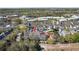 Aerial view of neighborhood highlighting townhomes with mature trees, and a location close to a school with open playing fields at 520 Longmeadow St, Celebration, FL 34747