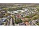 Wide aerial shot showcasing neighborhood townhomes near recreational amenities, schools, and sports fields; an active lifestyle awaits! at 520 Longmeadow St, Celebration, FL 34747