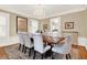 Formal dining room with chandelier, wainscoting, and ample seating at 721 Delaney Ave, Orlando, FL 32801