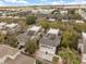 An aerial view of modern townhomes featuring private garages and neatly landscaped surroundings at 1531 Lake Baldwin Ln, Orlando, FL 32814