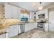 Modern kitchen featuring white cabinets, tile backsplash, and stainless steel appliances at 1804 Wind Willow Rd, Belle Isle, FL 32809