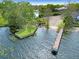 Waterfront property showcasing a private dock and water access surrounded by trees at 1804 Wind Willow Rd, Belle Isle, FL 32809