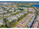 An aerial view highlights the community's layout, pools, and proximity to lakes at 8276 Maritime Flag St # 110, Windermere, FL 34786